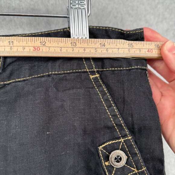 Harley-Davidson x Tori Richard Linen Mini Cargo Skirt Size 6 Black Grunge Biker - Picture 12 of 14